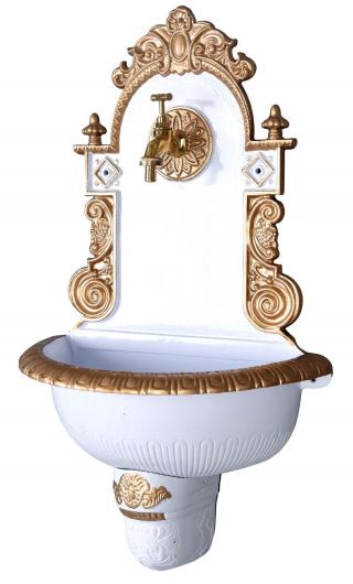 wodnik styl renesansowy biało-złoty 72 cm