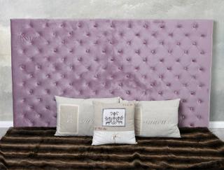 zagłówek do łóżka styl chesterfield 180 x 104 cm kolor lila