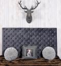 Szary Zagłówek do Łożka Styl Chesterfield 180 x 104 cm