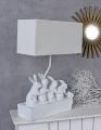lampa z figurami zajączków shabby chic