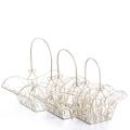 zestaw trzech koszy ogrodowych w stylu shabby chic