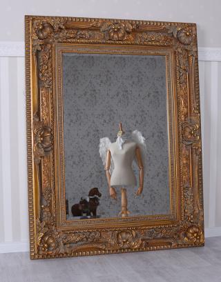 lustro styl barokowy złota rama 99 x 130 cm